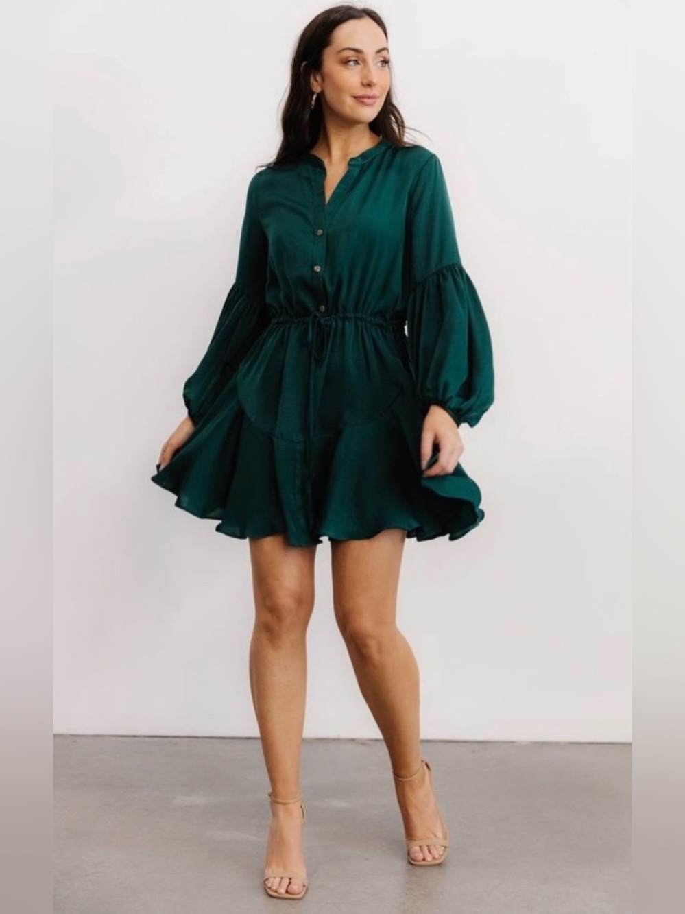 NWT Baltic Born Garland Mini Dress in Dark Green